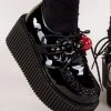 Demonia CREEPER-222 Black Patent Creepers Shoes