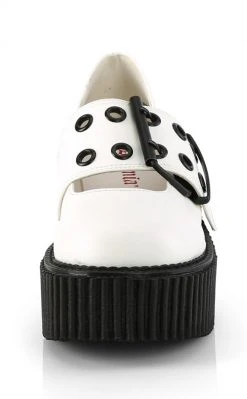Demonia Shoes CREEPER-230 White Vegan Mary Janes