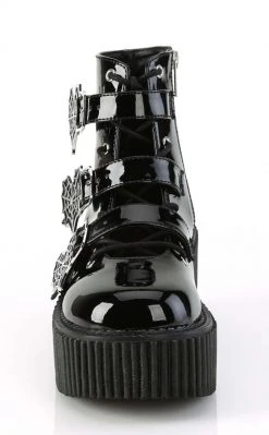 Demonia Shoes CREEPER-260 Black Patent Creeper Boots