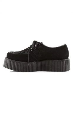 Demonia Shoes CREEPER-402S Black Suede Creepers