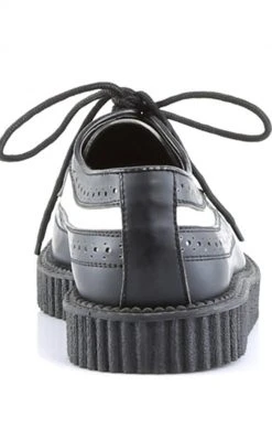 Demonia CREEPER-608 Black & White Leather Creepers