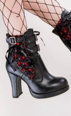 Demonia CRYPTO-51 Red & Black Boots