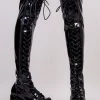 Demonia Camel-300 Black Patent Thigh High Boots Shoes 1 Demonia Camel-300 Black Patent Thigh High Boots Shoes