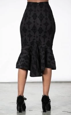 Killstar Candence Flocked Midi Skirt Clothing 11 Killstar Candence Flocked Midi Skirt Clothing