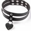 Cold Black Heart Captivated Lock Choker Accessories