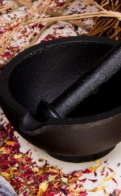 TB Cast Iron Mortar And Pestle Witchcraft