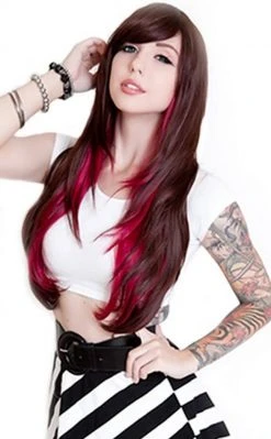 Rockstar Wigs Chocolate & Burgundy Downtown Girl Wig