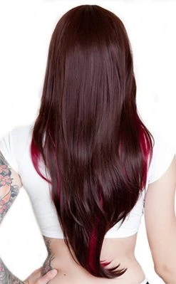 Rockstar Wigs Chocolate & Burgundy Downtown Girl Wig 7 Rockstar Wigs Chocolate & Burgundy Downtown Girl Wig