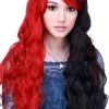 Rockstar Wigs Classic Wavy Long Black/Red Wig Beauty