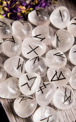 Aether Clear Quartz Elder Futhark Viking Rune Set Witchcraft