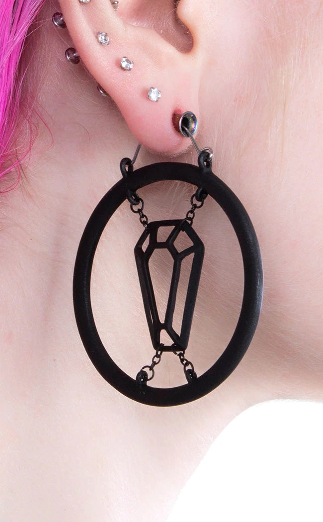 TB Jewellery Coffin In Chains Plug Hoops | Earrings 4 TB Jewellery Coffin In Chains Plug Hoops | Earrings