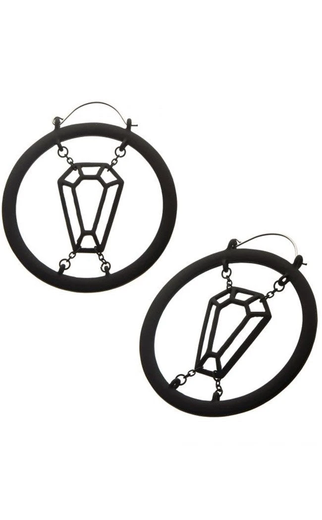 TB Jewellery Coffin In Chains Plug Hoops | Earrings 5 TB Jewellery Coffin In Chains Plug Hoops | Earrings