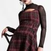 Killstar Crash Skater Dress | Blood Tartan