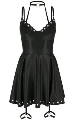 Restyle Clothing Crescent Faux Leather Mini Dress