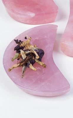 Crystals Crescent Moon Bowl | Rose Quartz Witchcraft