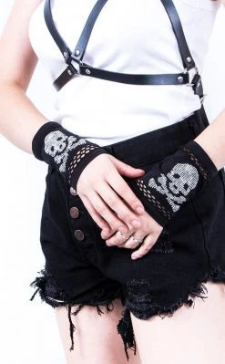 Music Legs Crossbone Crochet Arm Warmers Accessories