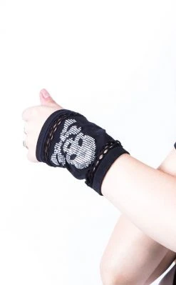 Music Legs Crossbone Crochet Arm Warmers Accessories