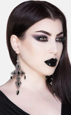 Killstar Crossed Desire Earrings | Silver