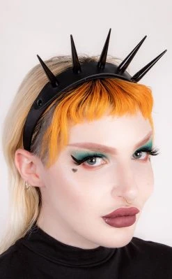 Cold Black Heart Accessories Crown Of Thorns Headband | Black