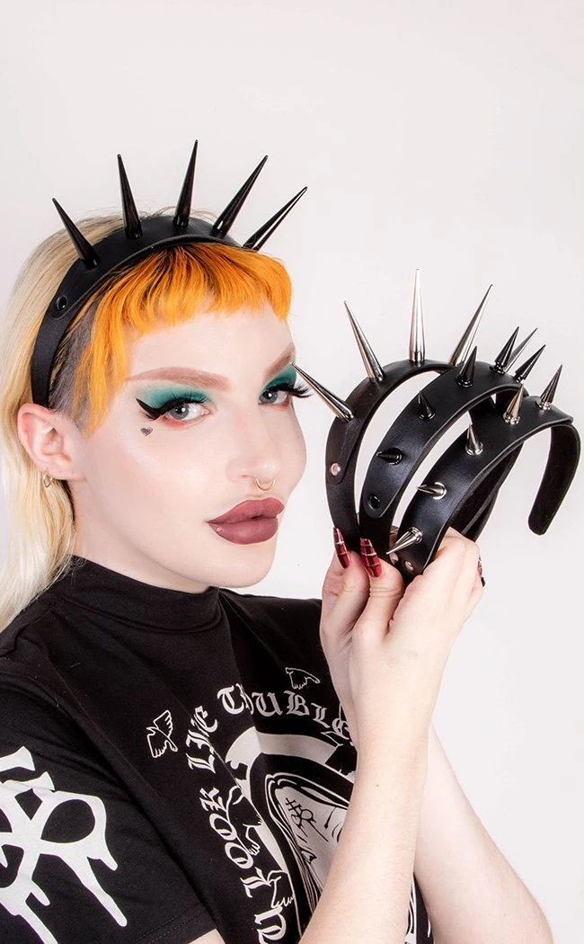 Cold Black Heart Crown Of Thorns Headband | Silver Accessories 4 Cold Black Heart Crown Of Thorns Headband | Silver Accessories