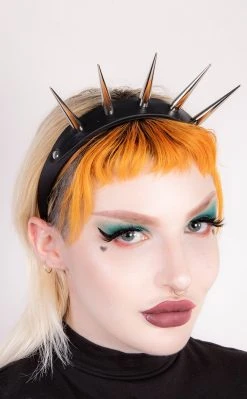 Cold Black Heart Crown Of Thorns Headband | Silver Accessories