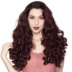 Rockstar Wigs Curly Dark Roots Black Rose Lace Front Wig