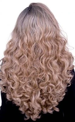 Rockstar Wigs Curly Dark Roots Blonde Lace Front Wig