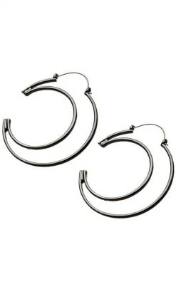 TB Cutout Moon Plug Hoops | Earrings Jewellery