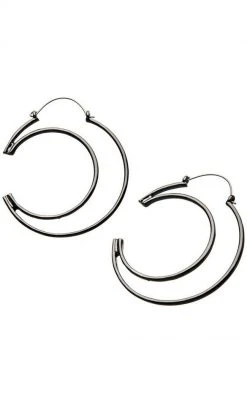 TB Cutout Moon Plug Hoops | Earrings Jewellery