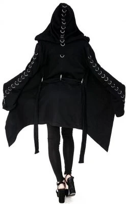Restyle D Ring Long Hooded Cardigan Clothing