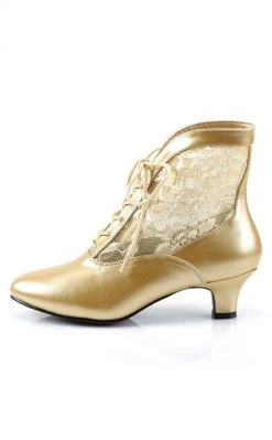 Funtasma DAME-05 Gold Pu-Lace Boots