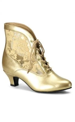 Funtasma DAME-05 Gold Pu-Lace Boots