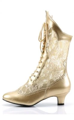 Funtasma DAME-115 Gold Pu-Lace Boots