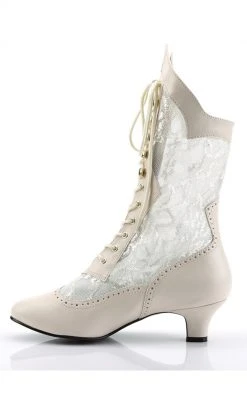 Funtasma DAME-115 Ivory Pu-Lace Boots