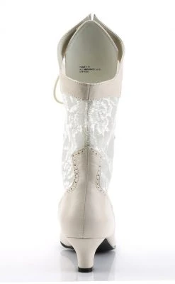 Funtasma DAME-115 Ivory Pu-Lace Boots