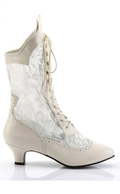 Funtasma DAME-115 Ivory Pu-Lace Boots