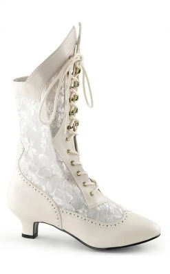 Funtasma DAME-115 Ivory Pu-Lace Boots