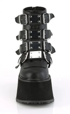 Demonia DAMNED-105 Black Matte Flatform Ankle Boots