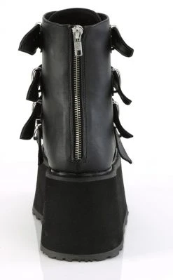 Demonia DAMNED-105 Black Matte Flatform Ankle Boots
