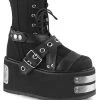 Demonia DAMNED-116 Black Canvas Boots Shoes