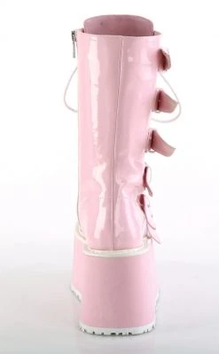 Demonia DAMNED-225 Baby Pink Holographic Boots