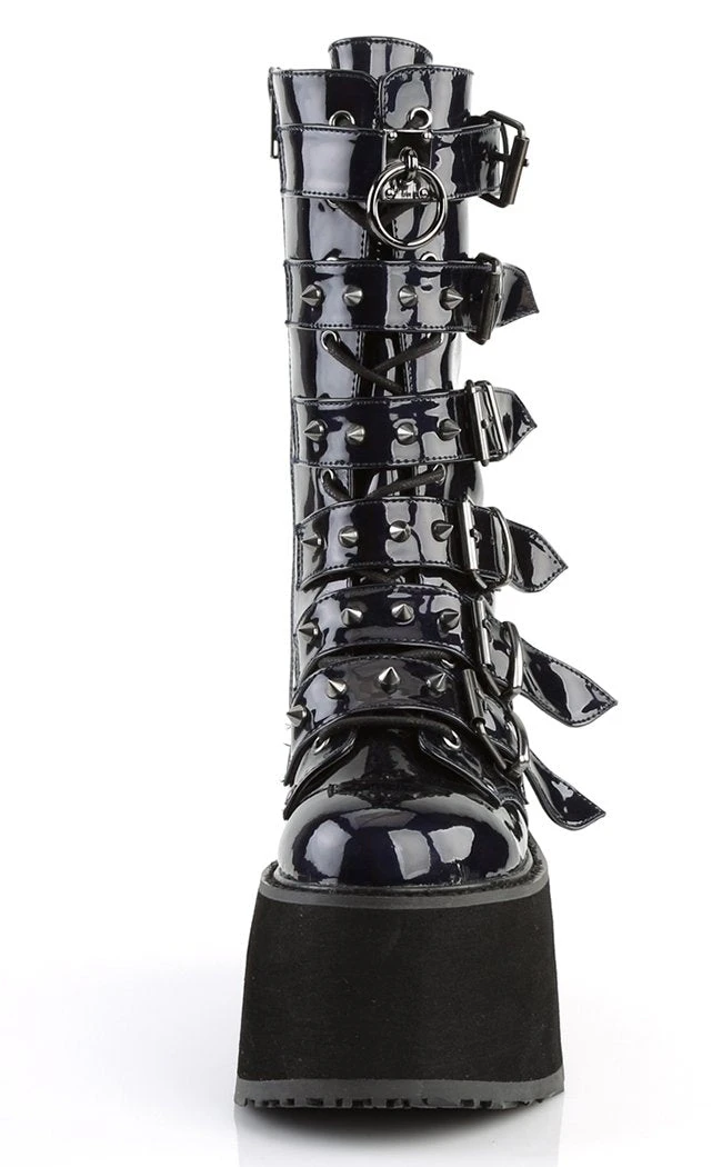 Demonia DAMNED-225 Black Holographic Boots Shoes 6 Demonia DAMNED-225 Black Holographic Boots Shoes