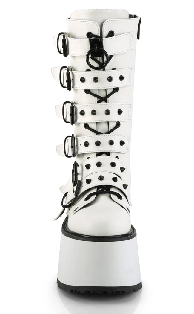 Demonia DAMNED-225 White Vegan Leather Boots 4 Demonia DAMNED-225 White Vegan Leather Boots