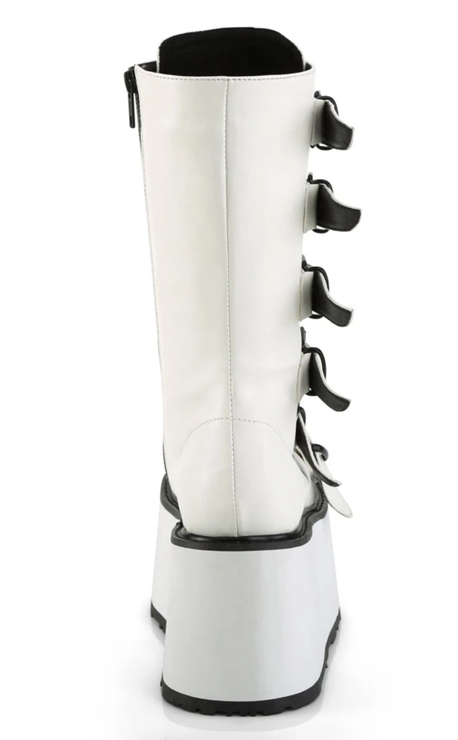 Demonia DAMNED-225 White Vegan Leather Boots 6 Demonia DAMNED-225 White Vegan Leather Boots