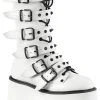 Demonia DAMNED-225 White Vegan Leather Boots