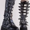 Demonia Shoes DAMNED-318 Black Vegan Leather Boots (AU Stock)