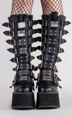 Demonia Shoes DAMNED-318 Black Vegan Leather Boots