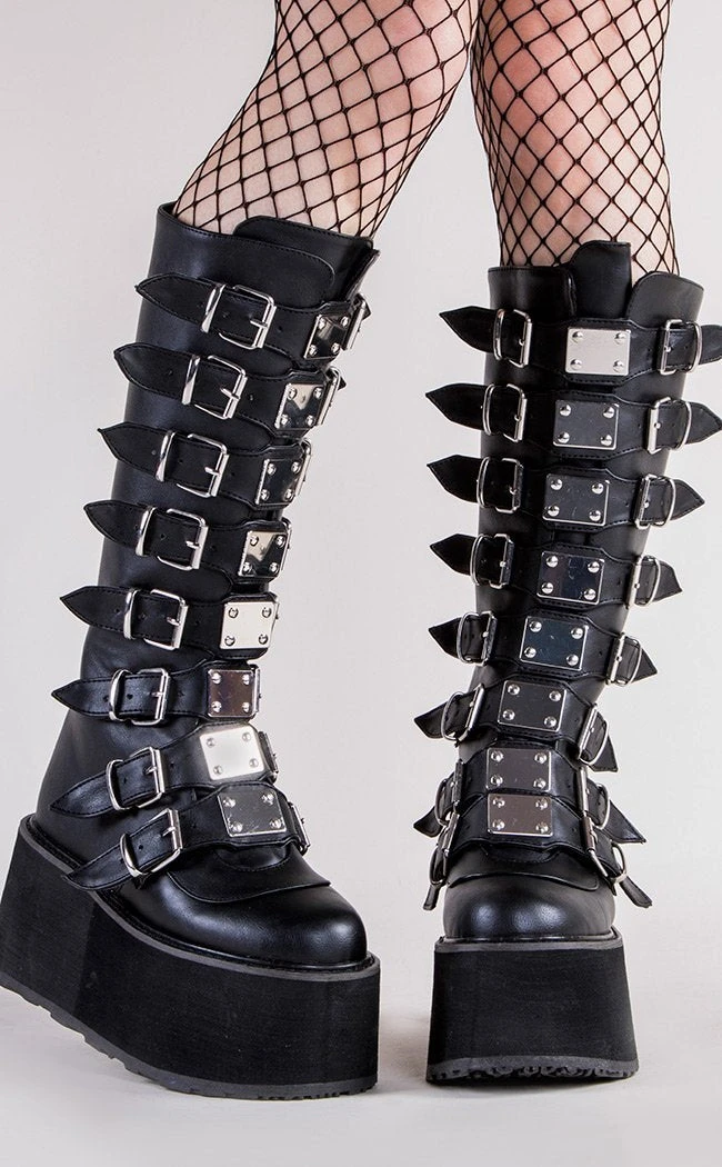 Demonia Shoes DAMNED-318 Black Vegan Leather Boots 5 Demonia Shoes DAMNED-318 Black Vegan Leather Boots