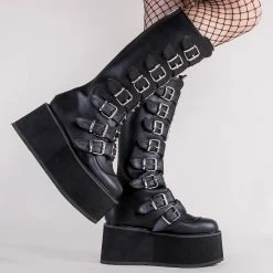Demonia Shoes DAMNED-318 Black Vegan Leather Boots 11 Demonia Shoes DAMNED-318 Black Vegan Leather Boots