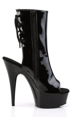 Pleaser DELIGHT-1018 Black Ankle Boots Pole Shoes